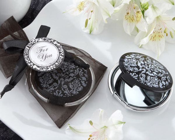 damask elegant black and white mirror compact convenient for 100pcs wedding bridal gifts
damask elegant black and white mirror compact convenient for 100pcs wedding bridal gifts
