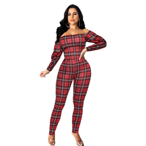 womens designer red plaid printed tracksuits club slim 2 piece pants strapless shoulder long sleeved sets fashion ladies clothing, White
womens designer red plaid printed tracksuits club slim 2 piece pants strapless shoulder long sleeved sets fashion ladies clothing, White
