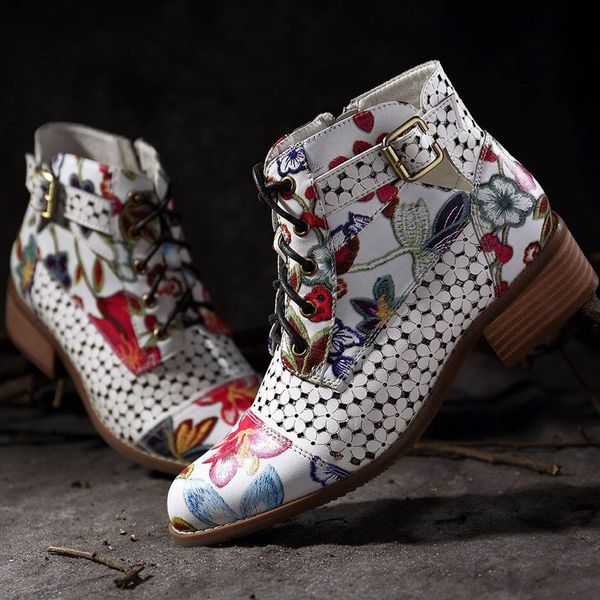 ink painting flower pattern cow leather splicing lace-up stitching ankle boots causal ankle boots platform shoes woman creepers, Black
ink painting flower pattern cow leather splicing lace-up stitching ankle boots causal ankle boots platform shoes woman creepers, Black