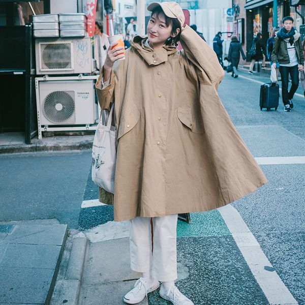 women's long belt trench coat cloak women's coats large size lightweight outdoor windproof solid coat with a hood, Tan;black
women's long belt trench coat cloak women's coats large size lightweight outdoor windproof solid coat with a hood, Tan;black