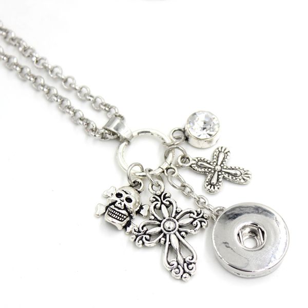 new arrival bohemian style women jewellery wholesale interchangeable jewelry cross skull pendant necklace 18mm snap button necklace gifts, Silver
new arrival bohemian style women jewellery wholesale interchangeable jewelry cross skull pendant necklace 18mm snap button necklace gifts, Silver