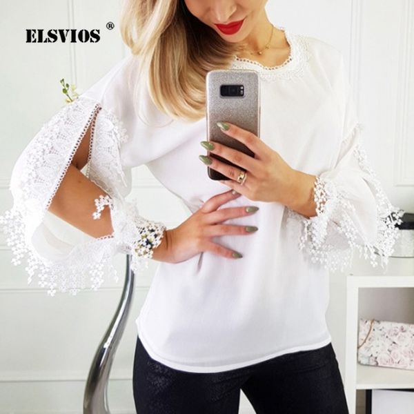 elsvios sweet o-neck hollow out lace chiffon blouse shirt women off shoulder patchwork casual spring summer shirts blusas, White
elsvios sweet o-neck hollow out lace chiffon blouse shirt women off shoulder patchwork casual spring summer shirts blusas, White