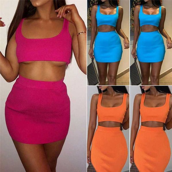 women two piece set streetwear tank crop high waist package hip skirts women clothes summer bodycon party clubwear casual, White
women two piece set streetwear tank crop high waist package hip skirts women clothes summer bodycon party clubwear casual, White