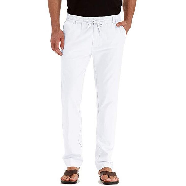 men's casual long pants linen breathable loose long pants solid color straight trousers plus size pantalons pour hommes, Black
men's casual long pants linen breathable loose long pants solid color straight trousers plus size pantalons pour hommes, Black