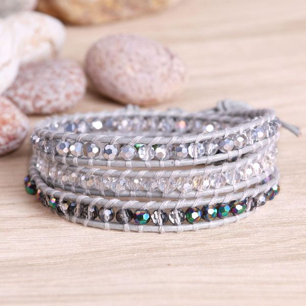 kelitch adjustable 3 strand wrap bracelets on leather chain bright crystal beads bracelets cuff handmade female casual jewelry, Golden;silver
kelitch adjustable 3 strand wrap bracelets on leather chain bright crystal beads bracelets cuff handmade female casual jewelry, Golden;silver