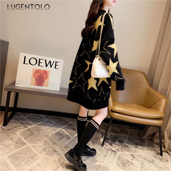 lugentolo sweater women knitted five-pointed star long sleeves autumn winter loose thick fur pullovers o-neck casual, White;black
lugentolo sweater women knitted five-pointed star long sleeves autumn winter loose thick fur pullovers o-neck casual, White;black