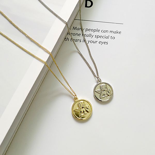 new chic guardian angel medallion coin pendant necklaces protection cherub cupid chokers jewelry, Silver
new chic guardian angel medallion coin pendant necklaces protection cherub cupid chokers jewelry, Silver