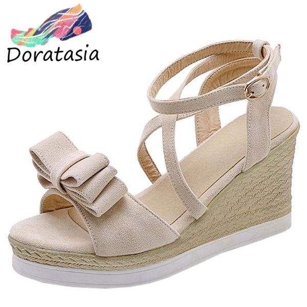 doratasia sweet girl butterfly knot flock sandals platform ankle strap high wedges sandals women 2020 casual party shoes woman, Black
doratasia sweet girl butterfly knot flock sandals platform ankle strap high wedges sandals women 2020 casual party shoes woman, Black