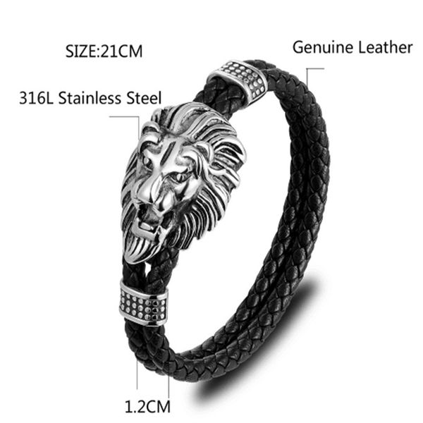 2019new arrival men bracelets lion head stainless steel black double layer leather bracelet men wristband fashion jewelry gifts
2019new arrival men bracelets lion head stainless steel black double layer leather bracelet men wristband fashion jewelry gifts