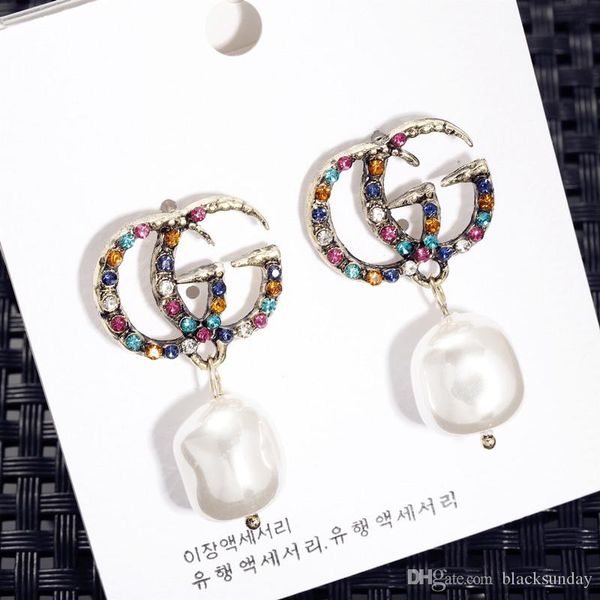 luxury earrings with colorful crystal tide brand letters with pearls fashion women earrings with s925 silver needle, Golden
luxury earrings with colorful crystal tide brand letters with pearls fashion women earrings with s925 silver needle, Golden
