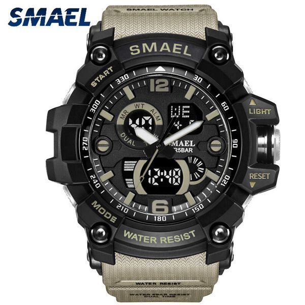 smael fashion men sport watch men brand digital wristwatch led electronic dual display male clock watches zegarek, Slivery;brown
smael fashion men sport watch men brand digital wristwatch led electronic dual display male clock watches zegarek, Slivery;brown