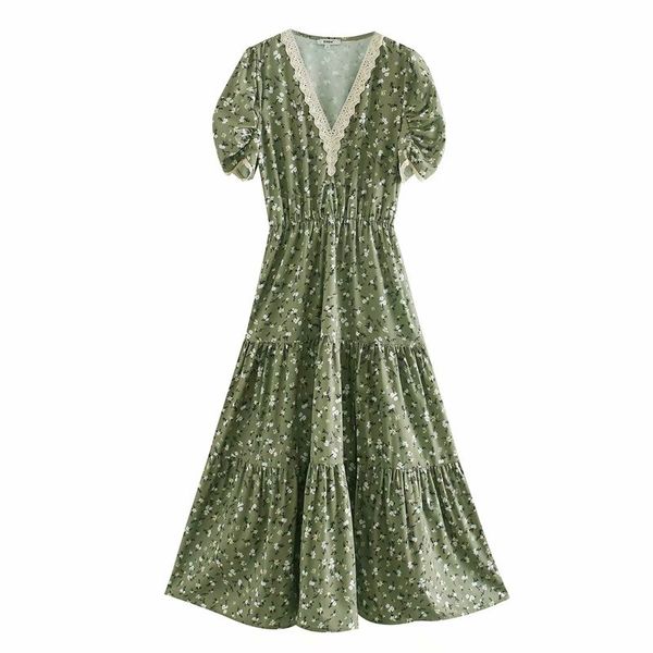 2020 женщин кружева крючком v шеи печати раскол миди платье дамы плиссированные слоеного рукав vestidos шикарный отдых стиль платья ds3455, White;black 
2020 женщин кружева крючком v шеи печати раскол миди платье дамы плиссированные слоеного рукав vestidos шикарный отдых стиль платья ds3455, White;black