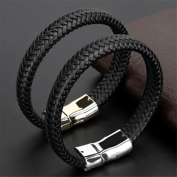 punk men jewelry black braided leather bracelet stainless steel magnetic clasp fashion charms bangles bracelets jewelry, Golden;silver
punk men jewelry black braided leather bracelet stainless steel magnetic clasp fashion charms bangles bracelets jewelry, Golden;silver