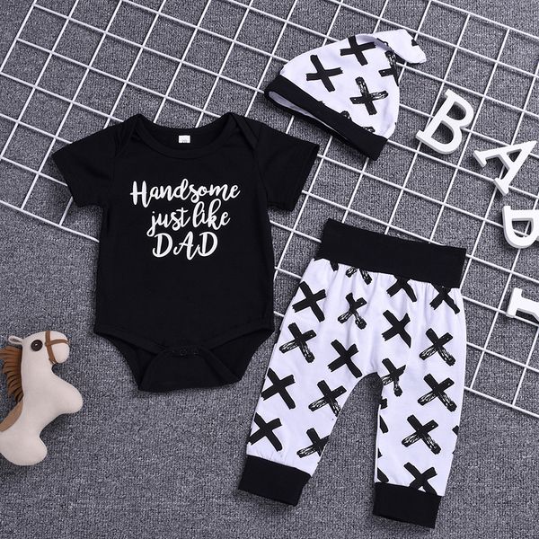 3pcs clothes set summer baby kids short sleeve letter printing round neck splicing comfortable soft playsuit pants cap, White
3pcs clothes set summer baby kids short sleeve letter printing round neck splicing comfortable soft playsuit pants cap, White