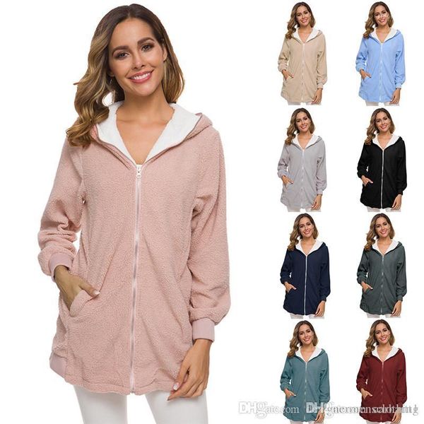 coats solid color long sleeve hooded cardigan ladies outerwear casual womens loose clothing winter wool women, Black
coats solid color long sleeve hooded cardigan ladies outerwear casual womens loose clothing winter wool women, Black