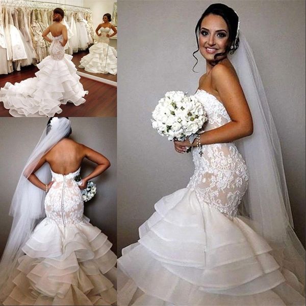 lace mermaid wedding dress organza bridal gowns sweetheart neck sleeveless vestido de noiva robe de mariage curto 2020, White
lace mermaid wedding dress organza bridal gowns sweetheart neck sleeveless vestido de noiva robe de mariage curto 2020, White