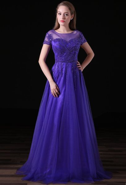 elegant purple girls dress o neck short sleeves with beading a line tulle long formal evening dresses for women prom dress gowns hy4269, Black;red
elegant purple girls dress o neck short sleeves with beading a line tulle long formal evening dresses for women prom dress gowns hy4269, Black;red