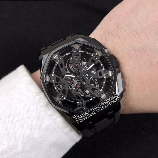 new 43mm oak pvd black steel case 26421st.oo.a002ca.01 skeleton black dial miyota quartz chronograph mens watch rubber watches timezonewatch, Slivery;brown
new 43mm oak pvd black steel case 26421st.oo.a002ca.01 skeleton black dial miyota quartz chronograph mens watch rubber watches timezonewatch, Slivery;brown