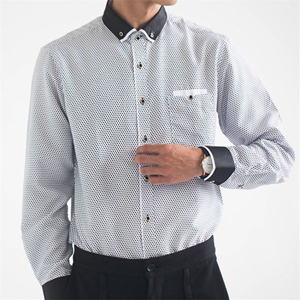 business shirt men long sleeve shirt male dress brand men clothing 2019 print shirts casual streetwear, White;black
business shirt men long sleeve shirt male dress brand men clothing 2019 print shirts casual streetwear, White;black