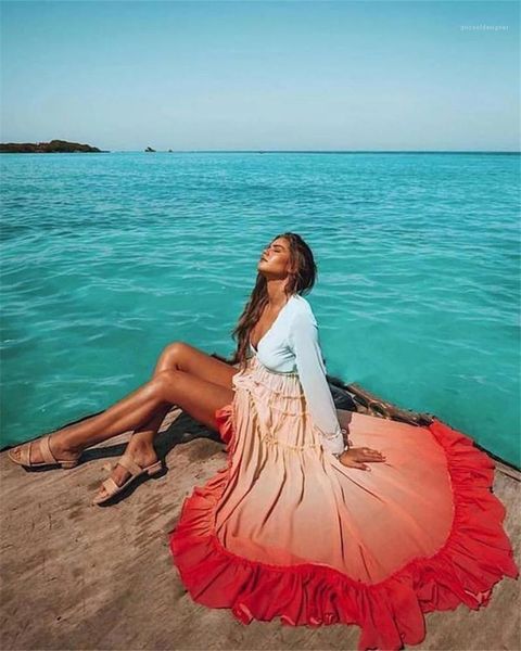 color long sleeve dress v-neck beach dresses womens clothing women designer bohemian dresses fashion gradient, Black;gray
color long sleeve dress v-neck beach dresses womens clothing women designer bohemian dresses fashion gradient, Black;gray