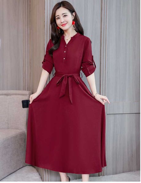 2019 autumn explosion dress female mid-long korean temperament was thin long sleeve skirt, Black;gray
2019 autumn explosion dress female mid-long korean temperament was thin long sleeve skirt, Black;gray