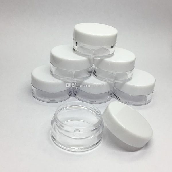 white lid 5ml plastic cream jars mini cosmetic cream sample pot container display case cosmetic 5ml mini plastic clear packaging
white lid 5ml plastic cream jars mini cosmetic cream sample pot container display case cosmetic 5ml mini plastic clear packaging