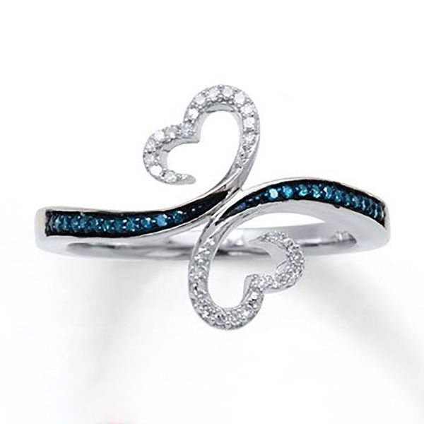 exquisite silver color hollow butterfly crystal ring double heart white/blue zircon wedding ring engagement jewelry lover's gift, Slivery;golden
exquisite silver color hollow butterfly crystal ring double heart white/blue zircon wedding ring engagement jewelry lover's gift, Slivery;golden