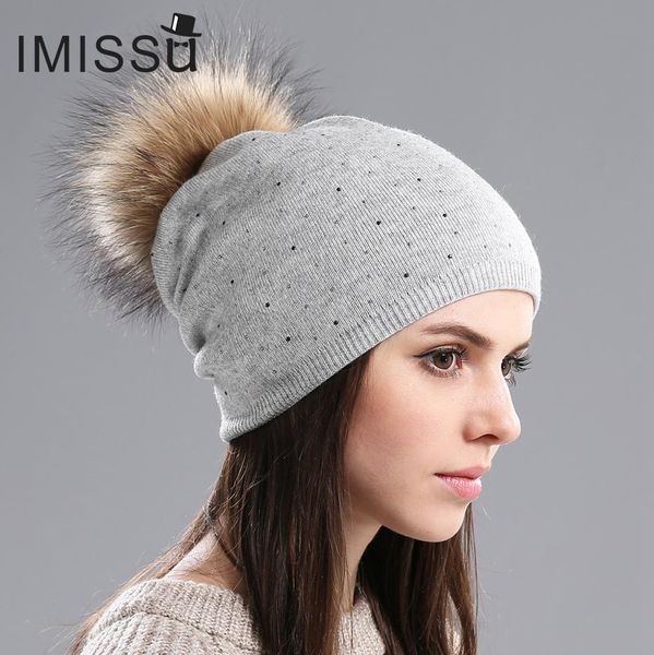 fashion-women winter hat wool knitted beanies cap real raccoon fur pompom hats solid colors ski gorros cap female causal hat, Blue;gray
fashion-women winter hat wool knitted beanies cap real raccoon fur pompom hats solid colors ski gorros cap female causal hat, Blue;gray