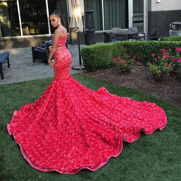 Floral Pink Two Pieces Mermaid Prom Dresses 2019 African Black Girl Party Gowns 3D Rosettes Prom Gowns Custom Made
Floral Pink Two Pieces Mermaid Prom Dresses 2019 African Black Girl Party Gowns 3D Rosettes Prom Gowns Custom Made