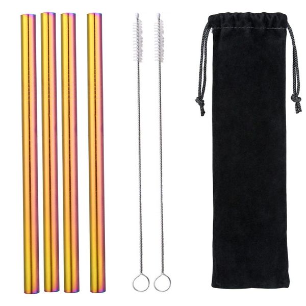 4pcs colorful straw 304 stainless steel straws reusable bent straight metal drinking straw with 2 cleaner brush
4pcs colorful straw 304 stainless steel straws reusable bent straight metal drinking straw with 2 cleaner brush