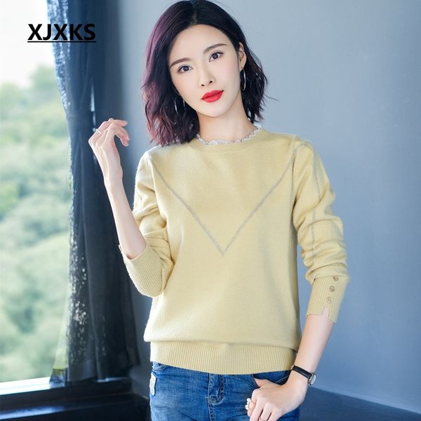 women's sweaters xjxks 2021 pull femme hiver knitted sweater women and pullovers jumper young lady, White;black
women's sweaters xjxks 2021 pull femme hiver knitted sweater women and pullovers jumper young lady, White;black