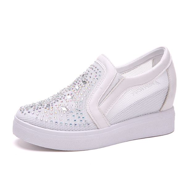 2019 summer new flat casual shoes rhinestone mesh sneakers breathable mesh shoes increased women's, Black
2019 summer new flat casual shoes rhinestone mesh sneakers breathable mesh shoes increased women's, Black