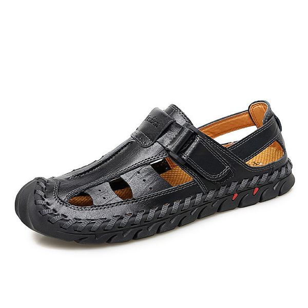 laisumk brand genuine leather summer soft male sandals shoes for men breathable light beach casual quality walking sandal t200420, Black
laisumk brand genuine leather summer soft male sandals shoes for men breathable light beach casual quality walking sandal t200420, Black