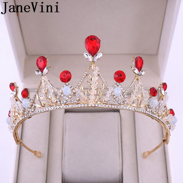 janevini red gold color crystal crowns bride tiaras silver queen wedding crown headpiece wedding hair jewelry accessories 2020, Golden;white
janevini red gold color crystal crowns bride tiaras silver queen wedding crown headpiece wedding hair jewelry accessories 2020, Golden;white