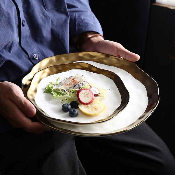 8 10 inch ceramic plate gold-plated western food steak plate fruit salad sushi plate tableware dessert tray dinnerware set
8 10 inch ceramic plate gold-plated western food steak plate fruit salad sushi plate tableware dessert tray dinnerware set