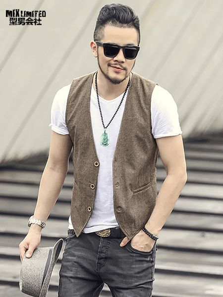 new spring & summer khaki color single breasted cotton linen vest casual mens suit vest wedding waistcoat brand clothing m80 y190420, Black;white
new spring & summer khaki color single breasted cotton linen vest casual mens suit vest wedding waistcoat brand clothing m80 y190420, Black;white