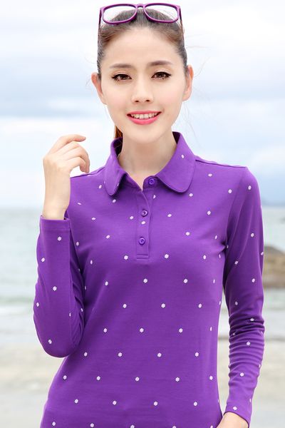 autumn polo shirt female 2016 new women slim thin snow printed dot polo shirt casual women long sleeve polo shirt female, White
autumn polo shirt female 2016 new women slim thin snow printed dot polo shirt casual women long sleeve polo shirt female, White