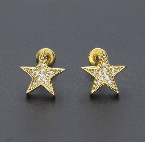 mens hip hop stud earrings jewelry new fashion gold silver five-pointed star earrings for men, Golden;silver 
mens hip hop stud earrings jewelry new fashion gold silver five-pointed star earrings for men, Golden;silver