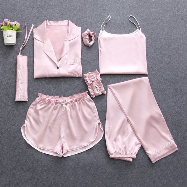 aeozring pajamas for women in spring and autumn, seven pieces of thin summer silk short sleeves, Black;red
aeozring pajamas for women in spring and autumn, seven pieces of thin summer silk short sleeves, Black;red