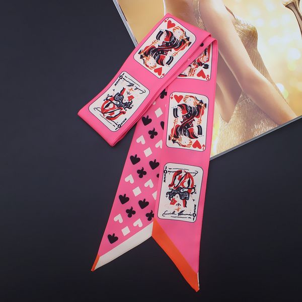 2018 new european and american fashion playing cards small silk scarf tied bag handle small ribbon scarf ladies small scarves rt22, Blue;gray
2018 new european and american fashion playing cards small silk scarf tied bag handle small ribbon scarf ladies small scarves rt22, Blue;gray