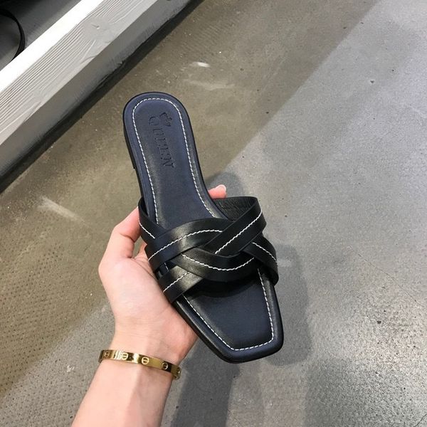 2020 summer new south korean version with a word cool slippers women soft bottom crossed sesame oil wear beach shoes trend, Black
2020 summer new south korean version with a word cool slippers women soft bottom crossed sesame oil wear beach shoes trend, Black