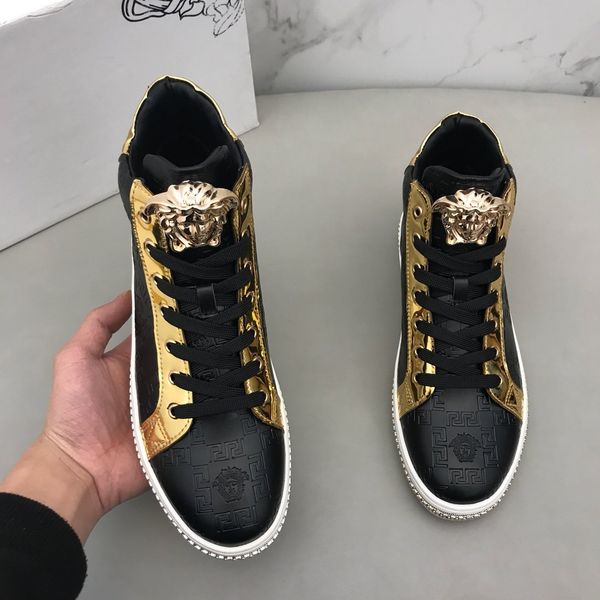 premium luxury men's casual sneakers fashion design brand platform men's shoes vintage medusa pattern gold line size 38-44 brd, Black
premium luxury men's casual sneakers fashion design brand platform men's shoes vintage medusa pattern gold line size 38-44 brd, Black