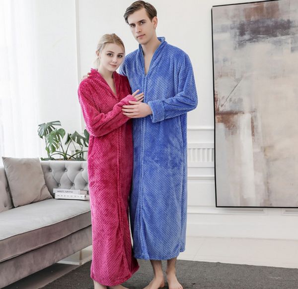 large robes women winter zipper robe long sleeve hooded bathrobe sleepwear soft warm couples dressing gown, Black;red
large robes women winter zipper robe long sleeve hooded bathrobe sleepwear soft warm couples dressing gown, Black;red
