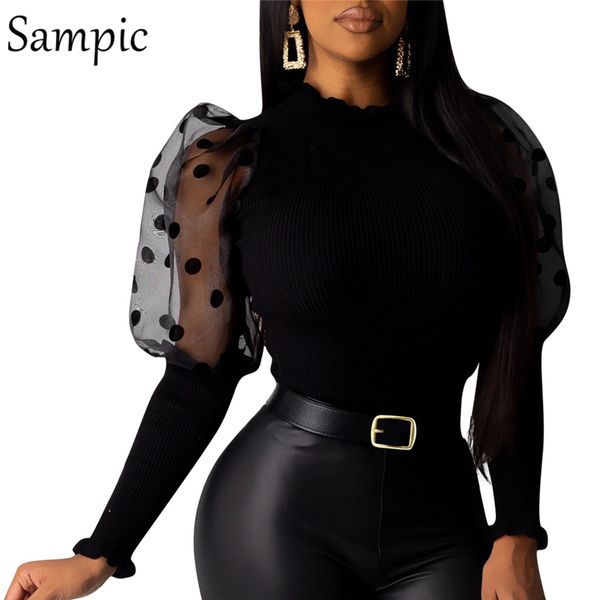 sampic casual party patchwork ruched mesh polka dot puff long sleeve christmas sweater women o neck cute knitted sweater, White;black
sampic casual party patchwork ruched mesh polka dot puff long sleeve christmas sweater women o neck cute knitted sweater, White;black