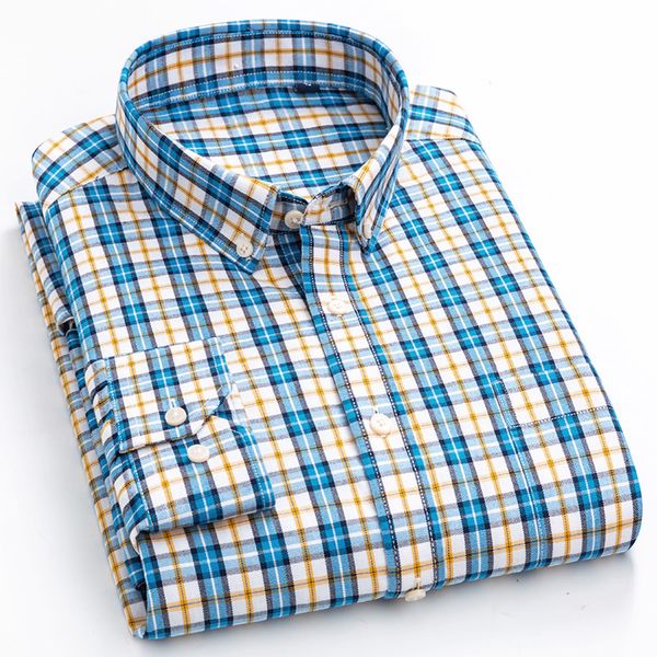 men's casual checked button-down cotton shirt long-sleeve standard-fit comfortable breathable easy-care plaid checkered shirts, White;black
men's casual checked button-down cotton shirt long-sleeve standard-fit comfortable breathable easy-care plaid checkered shirts, White;black