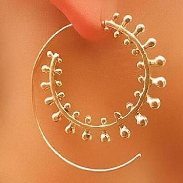 ethnic personality round spiral drop earrings exaggerated circle whirlpool gear earrings for women jewelry 4199, Golden
ethnic personality round spiral drop earrings exaggerated circle whirlpool gear earrings for women jewelry 4199, Golden