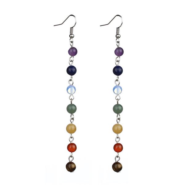 women earrings 7 chakra beads yoga reiki rainbow round natural stone long drop silver color earrings pendientes mujer moda
women earrings 7 chakra beads yoga reiki rainbow round natural stone long drop silver color earrings pendientes mujer moda