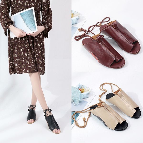 1pair flat shoes fashion artificial pu breathable lady lace up girls sandals ankle strap 36-40 flip flops open toe, Black
1pair flat shoes fashion artificial pu breathable lady lace up girls sandals ankle strap 36-40 flip flops open toe, Black
