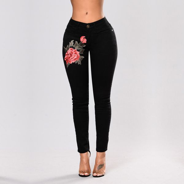 new women's vintage embroider flowers jeans high waiest jeans stretch denim pants female slim skinny trousers, Blue
new women's vintage embroider flowers jeans high waiest jeans stretch denim pants female slim skinny trousers, Blue