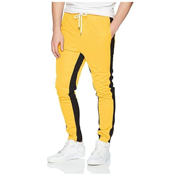 e-baihui trendy slim fit pants new men's fashion hit color stitching tether belt casual trousers men's red feet pants, Black
e-baihui trendy slim fit pants new men's fashion hit color stitching tether belt casual trousers men's red feet pants, Black